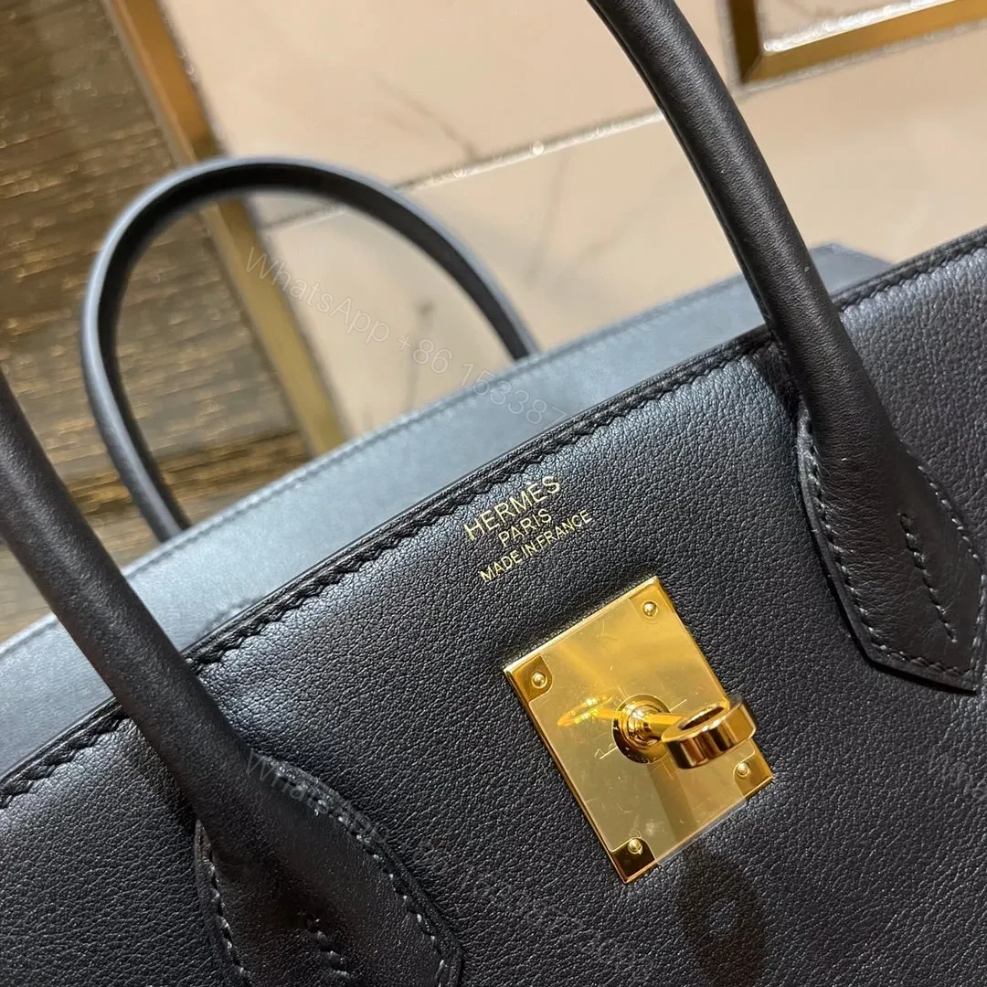 View 6 of HN 30CM BLACK SWIFT LEATHER GOLD HARDWARE
