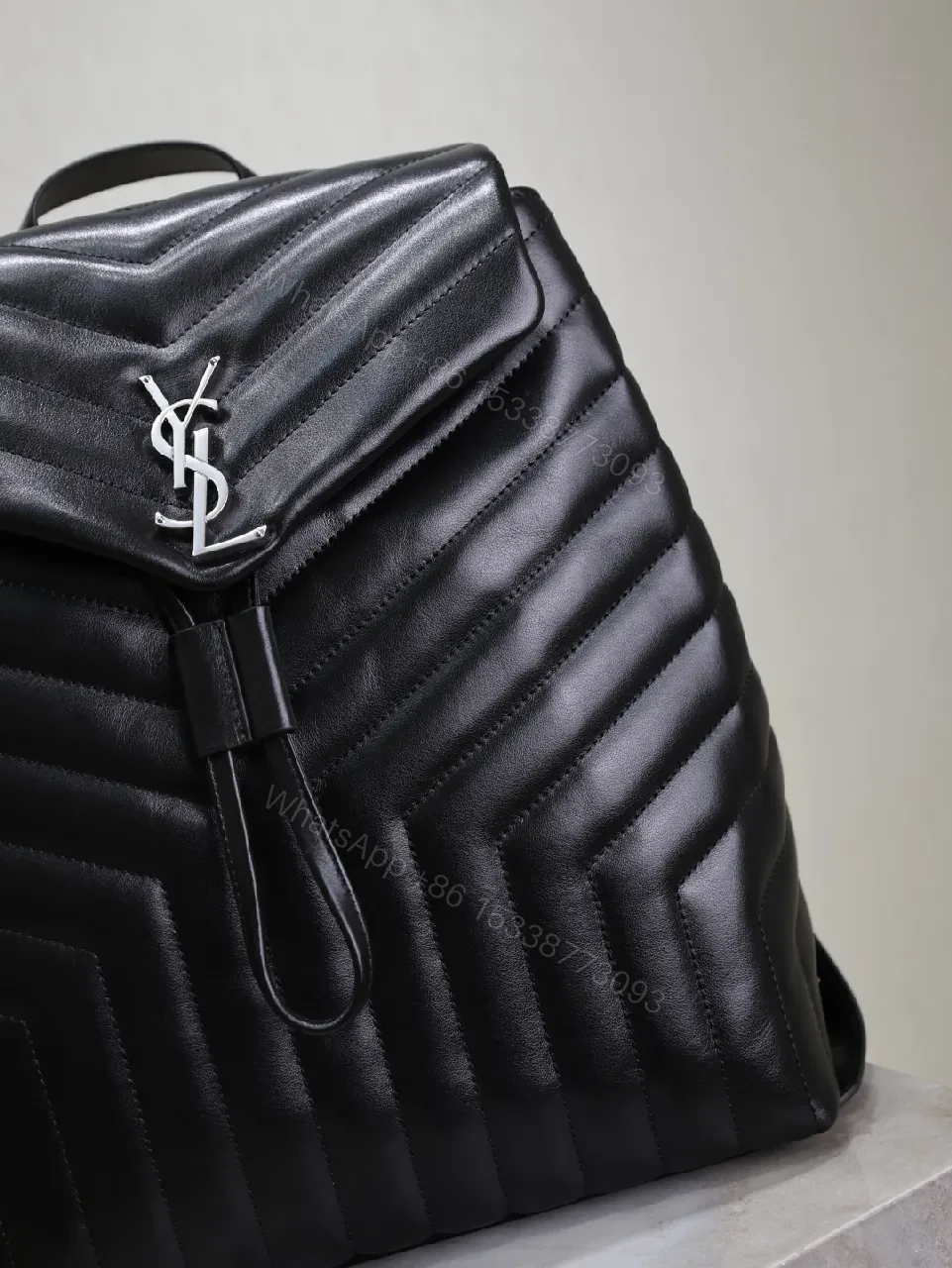 View 6 of Structured Quilted Backpack with Luxe Texture - City-Ready, Durable