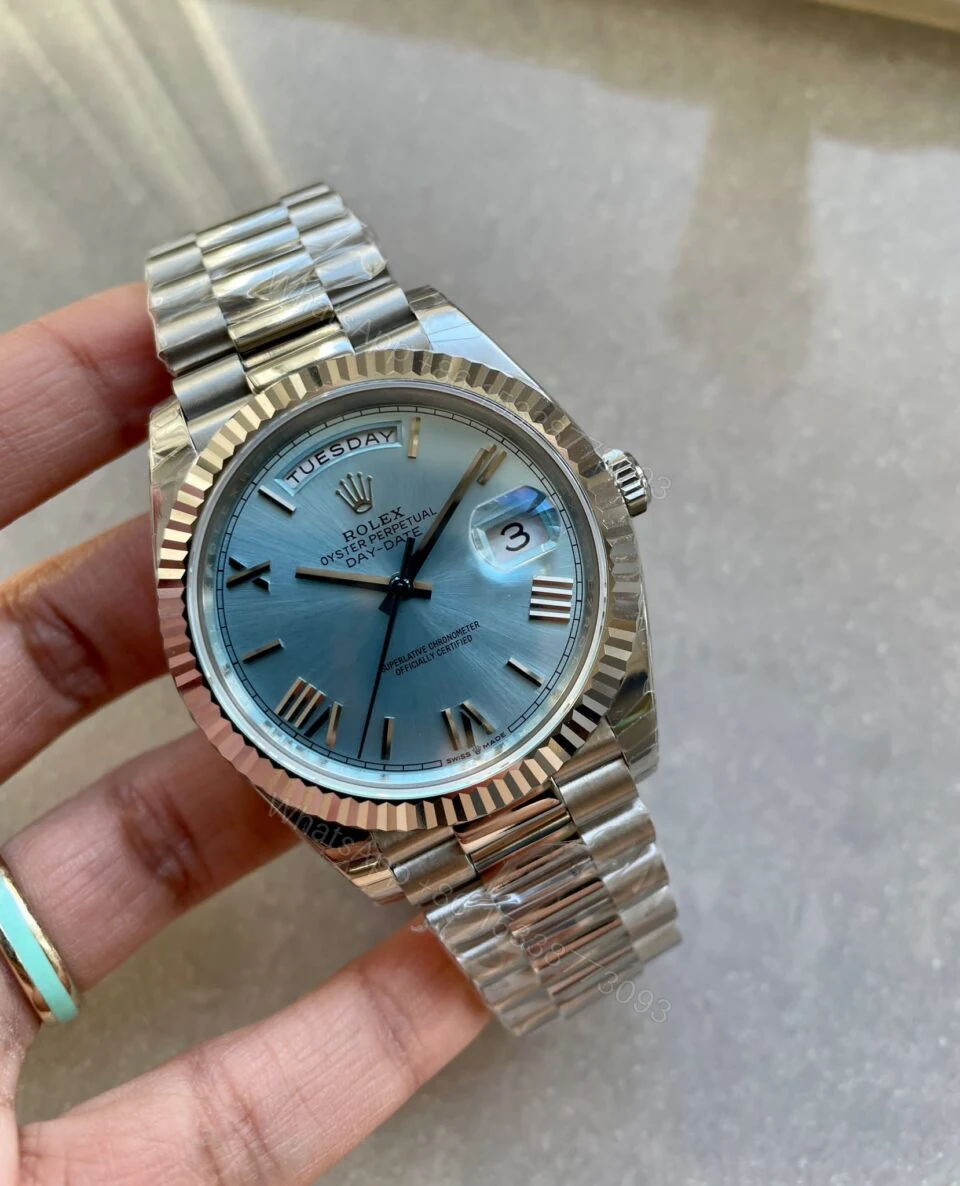 View 2 of EWF Factory SS 1:1 Rolex Day Date II 228239 Best Edition Light Blue Dial A3255
