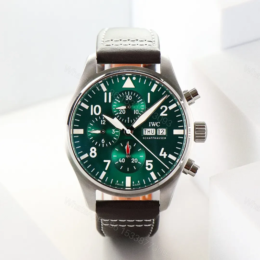 IWC Pilot’s Watch Chronograph Stainless Steel / Green Dial IW3780-05 — view 1