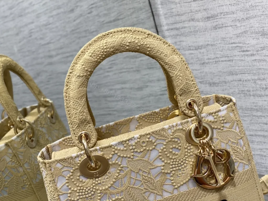 View 3 of Lace-Overlay Tote: Luxe Couture Chic Handbag - Dior Style