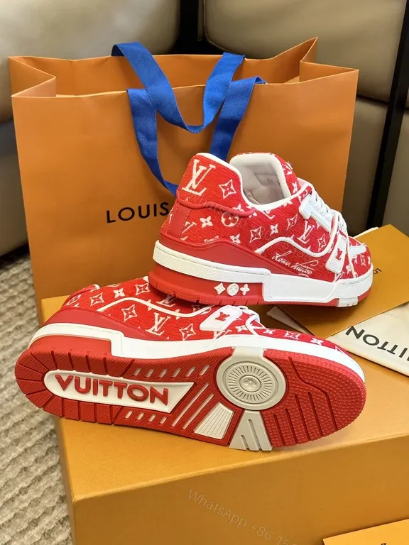 View 6 of Monogram High-Tops: Luxe Red-White City Sneaker