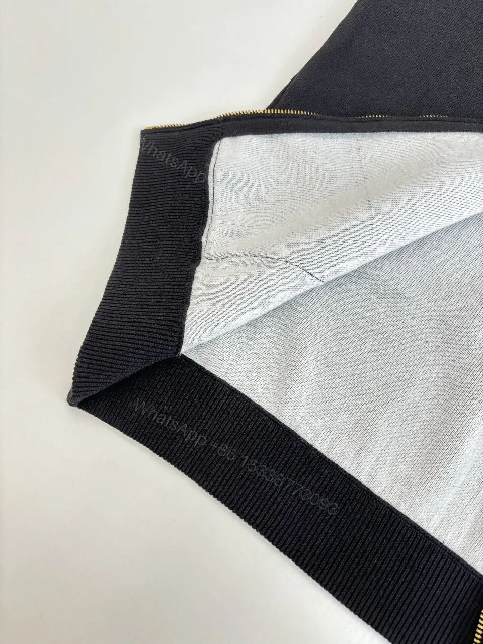 View 7 of Oversized Zip Hoodie: Black Fleece, Gold Zipper, Luxe Monogram