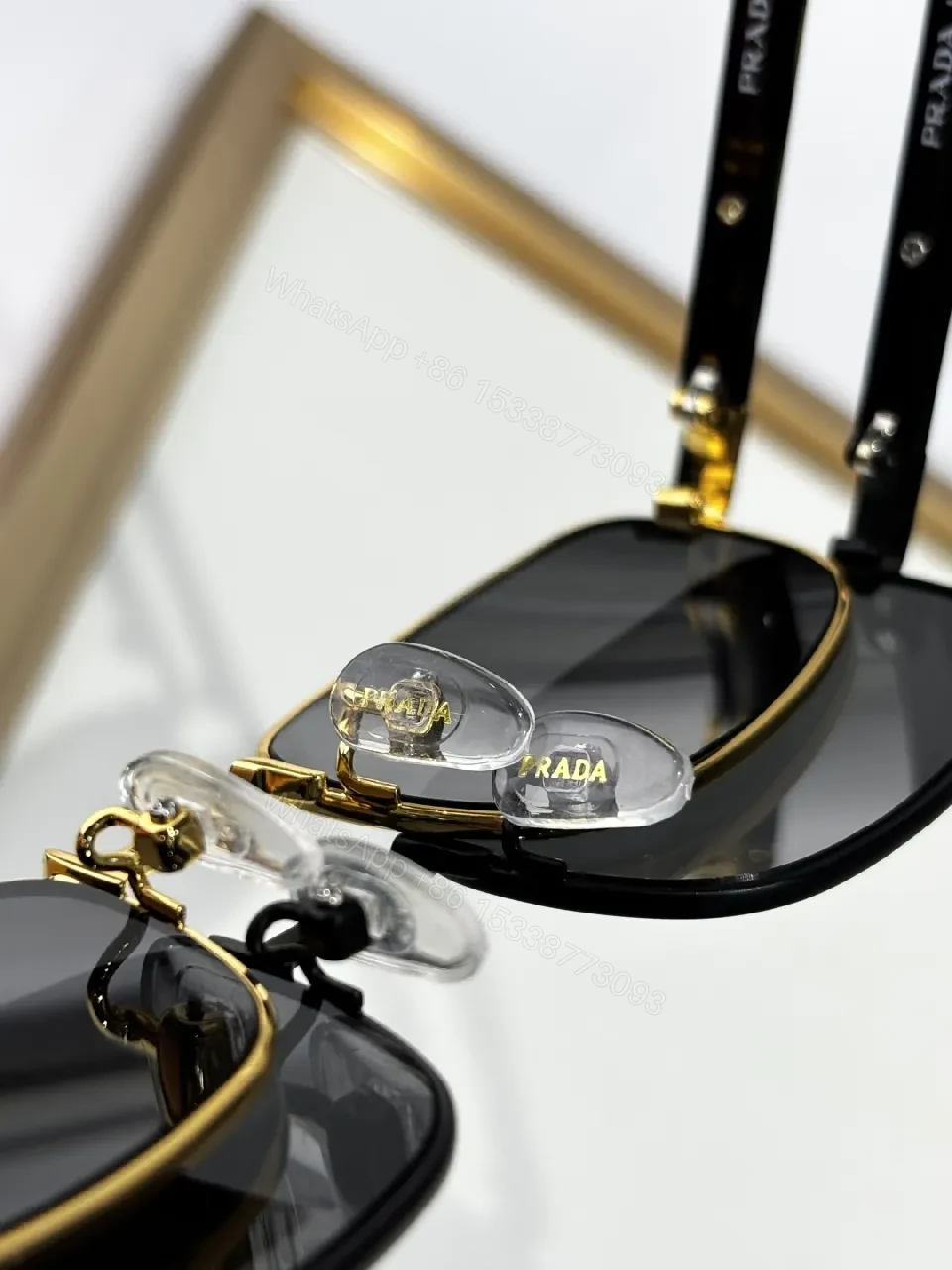 View 9 of Vintage-Lux Gold-Accent Sunglasses with Amber Lenses