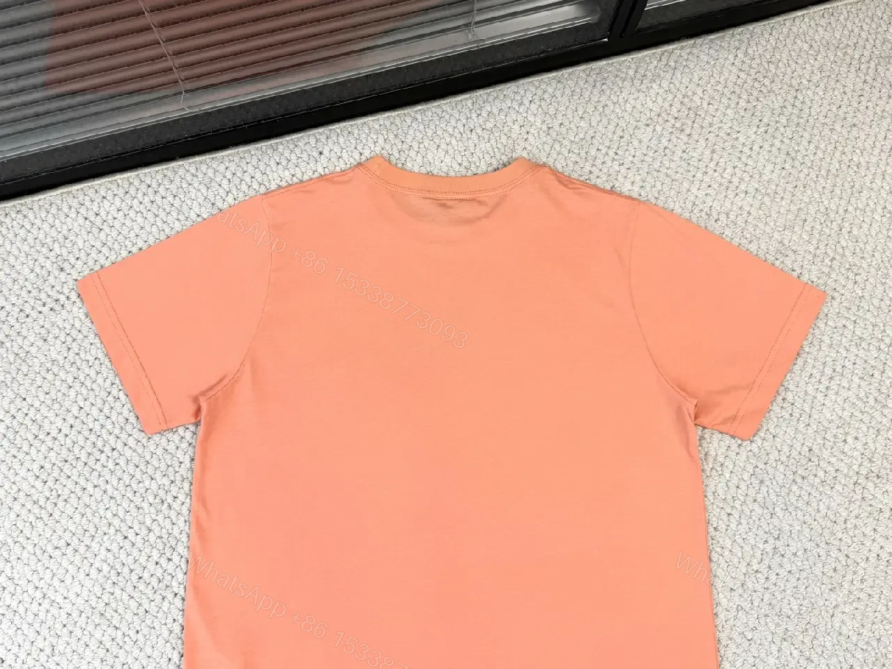 View 8 of Coral Cotton T‐Shirt with Subtle Logo – Everyday Luxury Comfort
