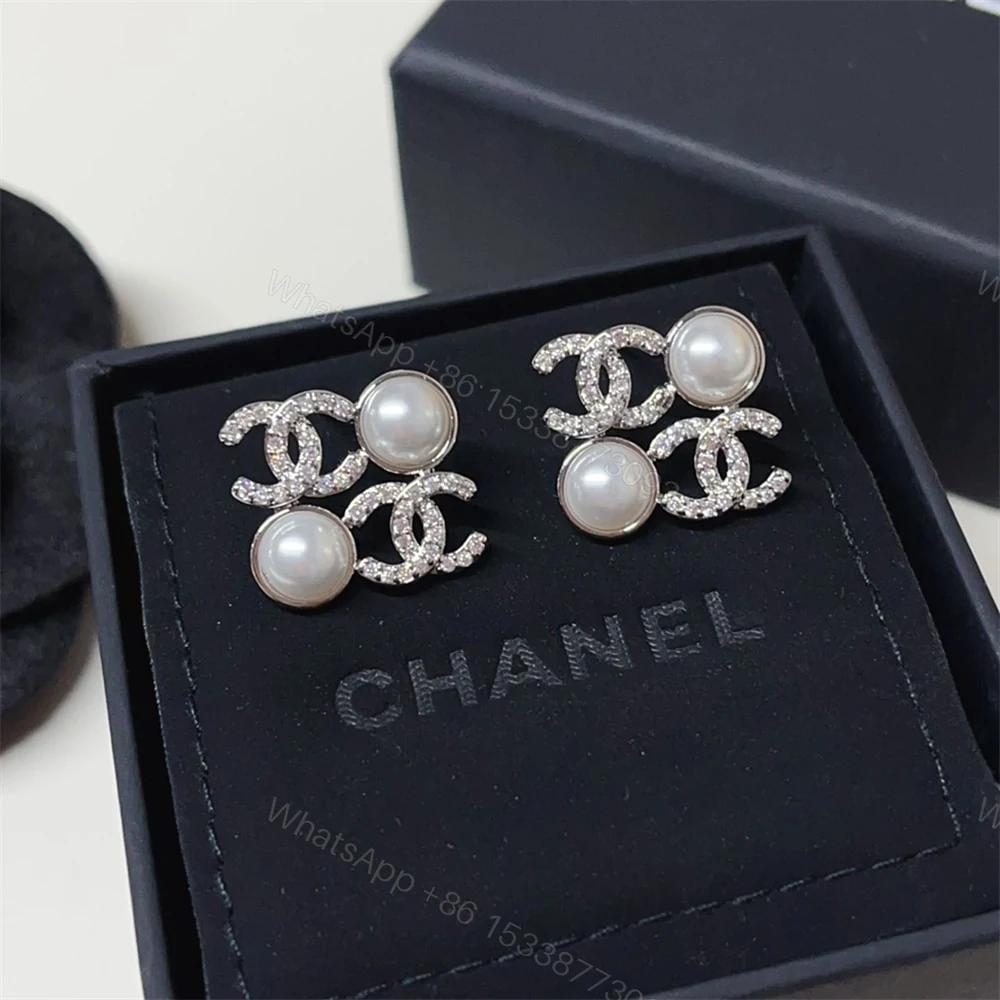 View 2 of CHANEL STUD EARRINGS GLASS PEARLS SILVER ABF730 B20573 U0937