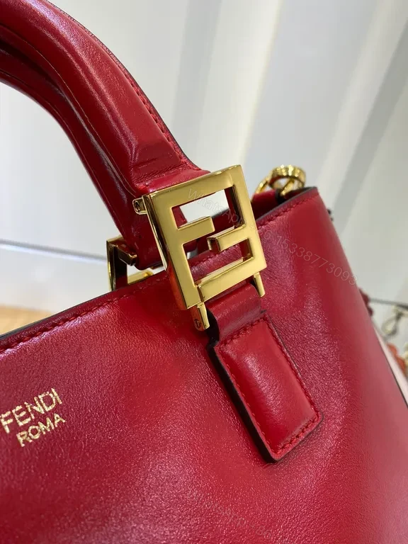 View 8 of Structured Leather Satchel: Luxury Fendi-Inspired Strap Bag
