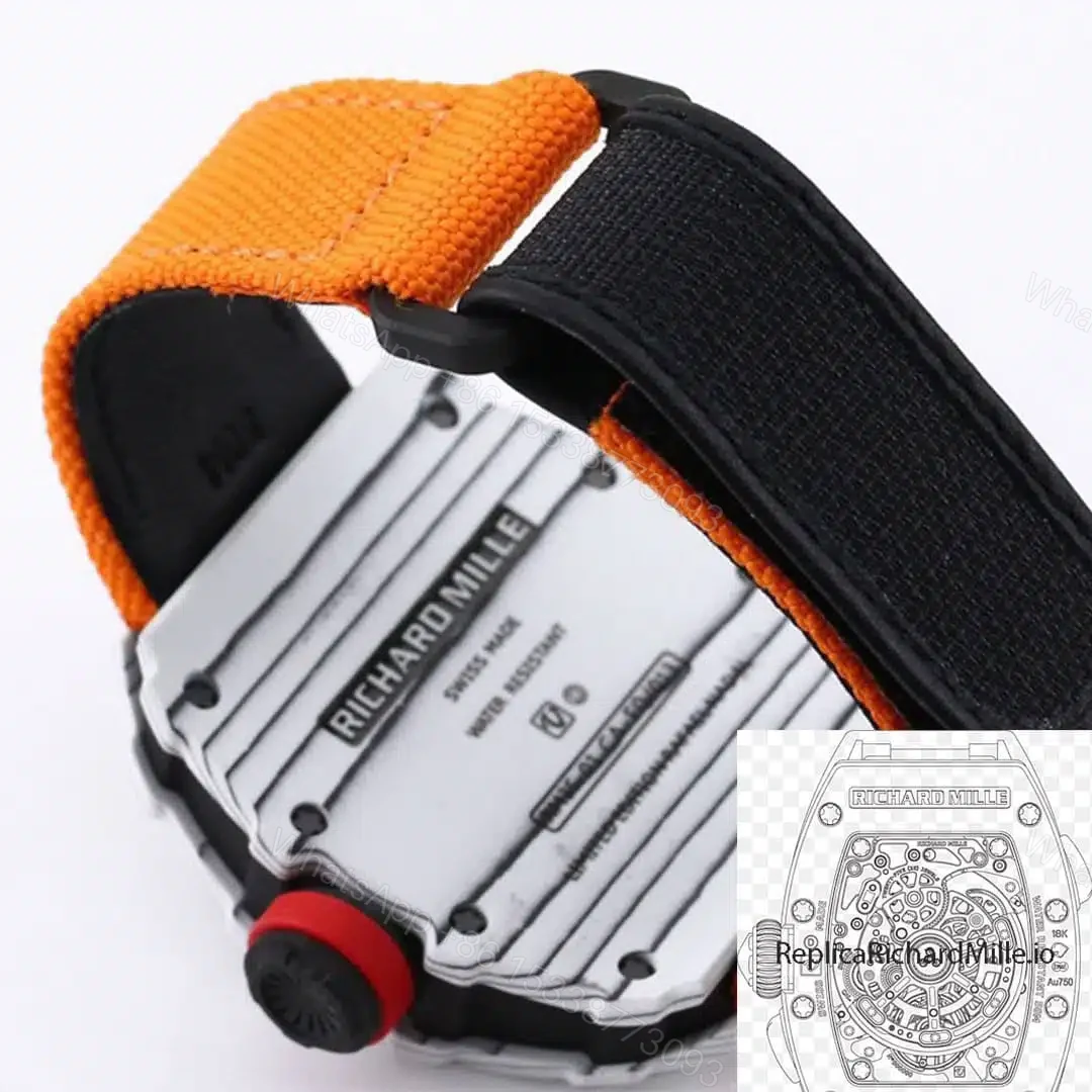 View 2 of Replica Richard Mille RM35-01 BBR Factory Orange Strap