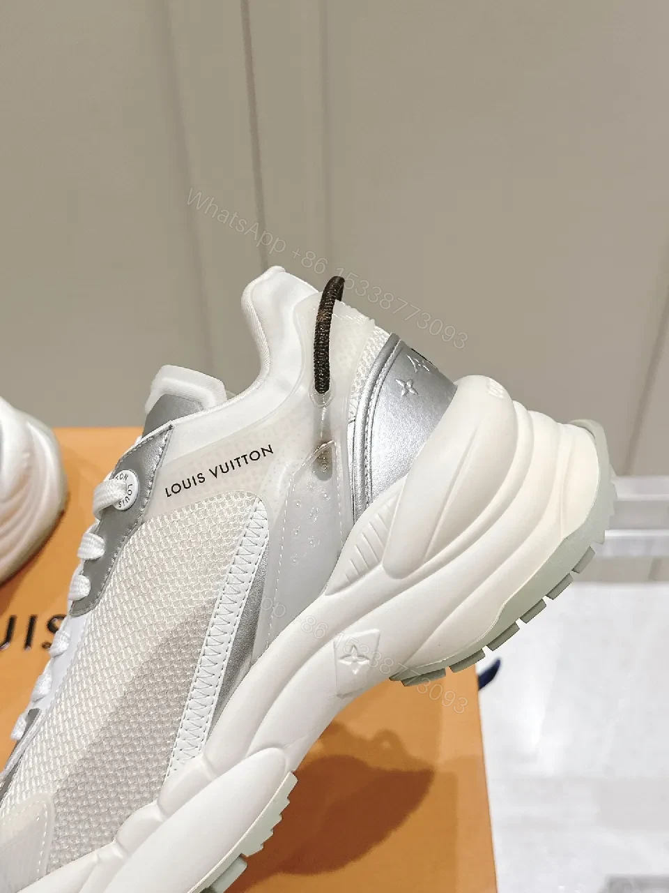View 7 of White Leather-Trim Runway Sneakers: Luxe Everyday Comfort