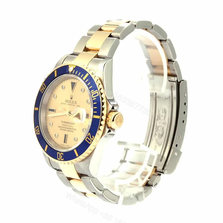 View 2 of Rolex Submariner 16613 Super Clone : Two-Tone Serti Diamond Dial 40mm