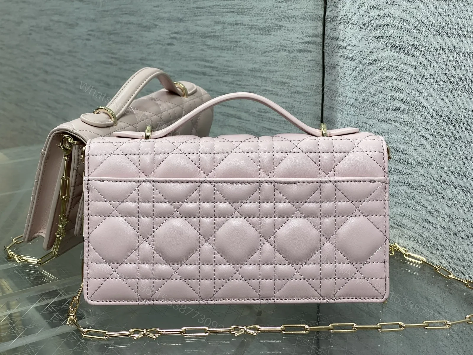 View 2 of Dior My Dior Bag in Pink Cannage lambskin