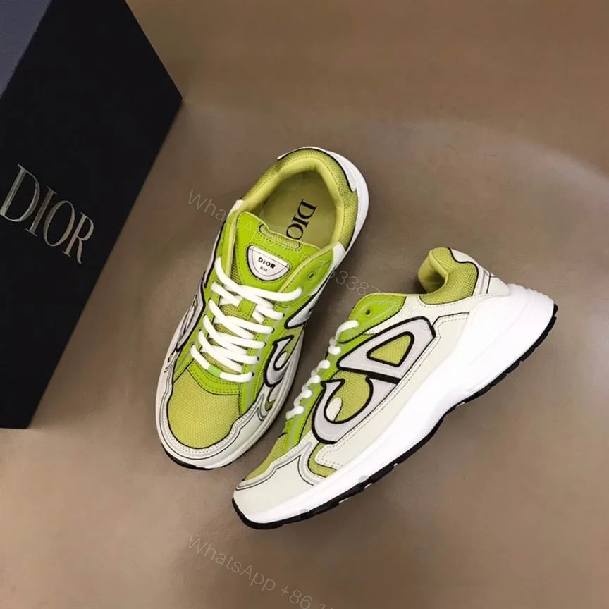 View 9 of DIOR B30 SNEAKER YELLOW MESH AND WHITE TECHNICAL FABRIC – CD87