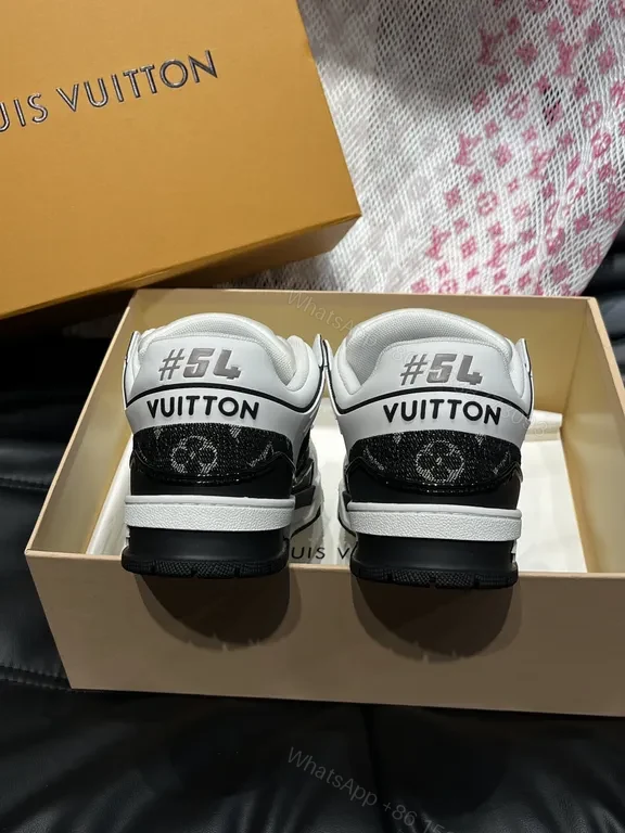 View 4 of White-Calibre Luxe Sneakers with LV Accents
