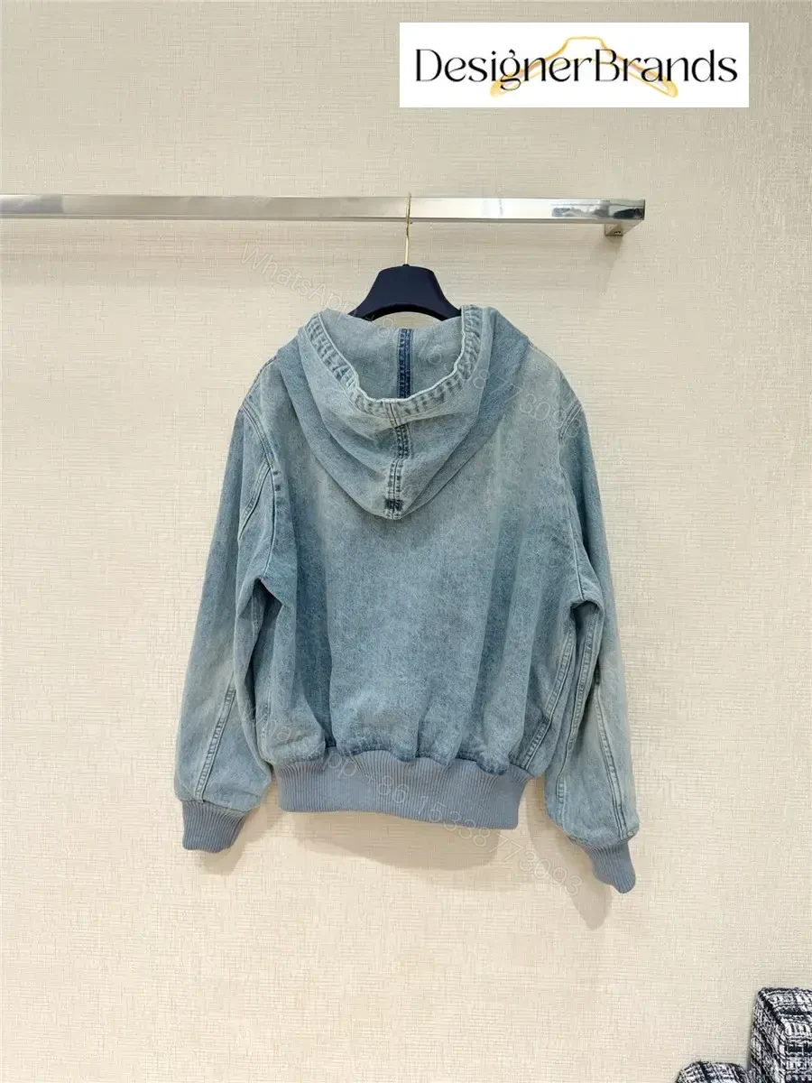 View 7 of Denim Hoodie Jacket: Signature Detailing, Luxe Streetwear