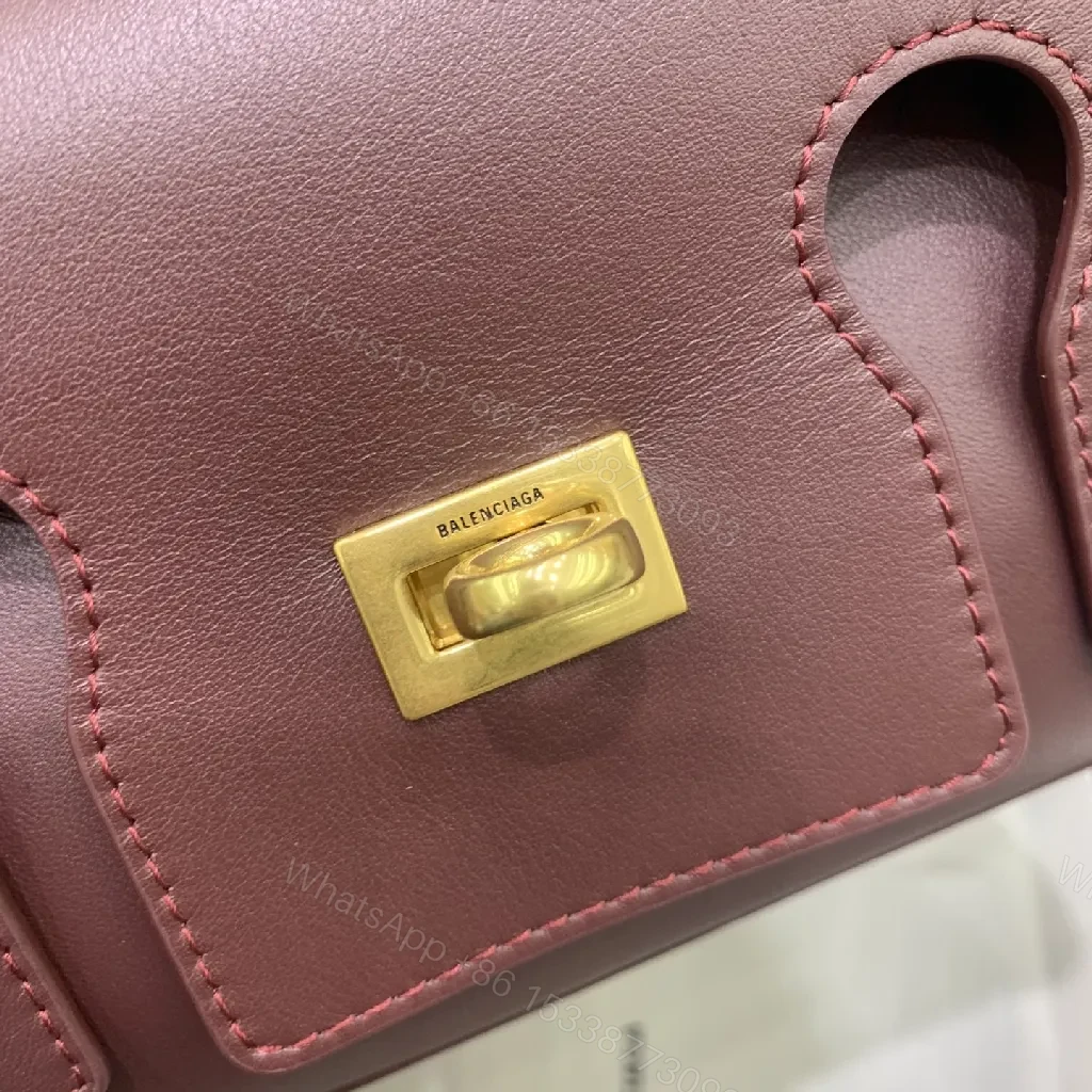 View 6 of Burgundy Calfskin Crossbody: Luxe, Structured, Compact