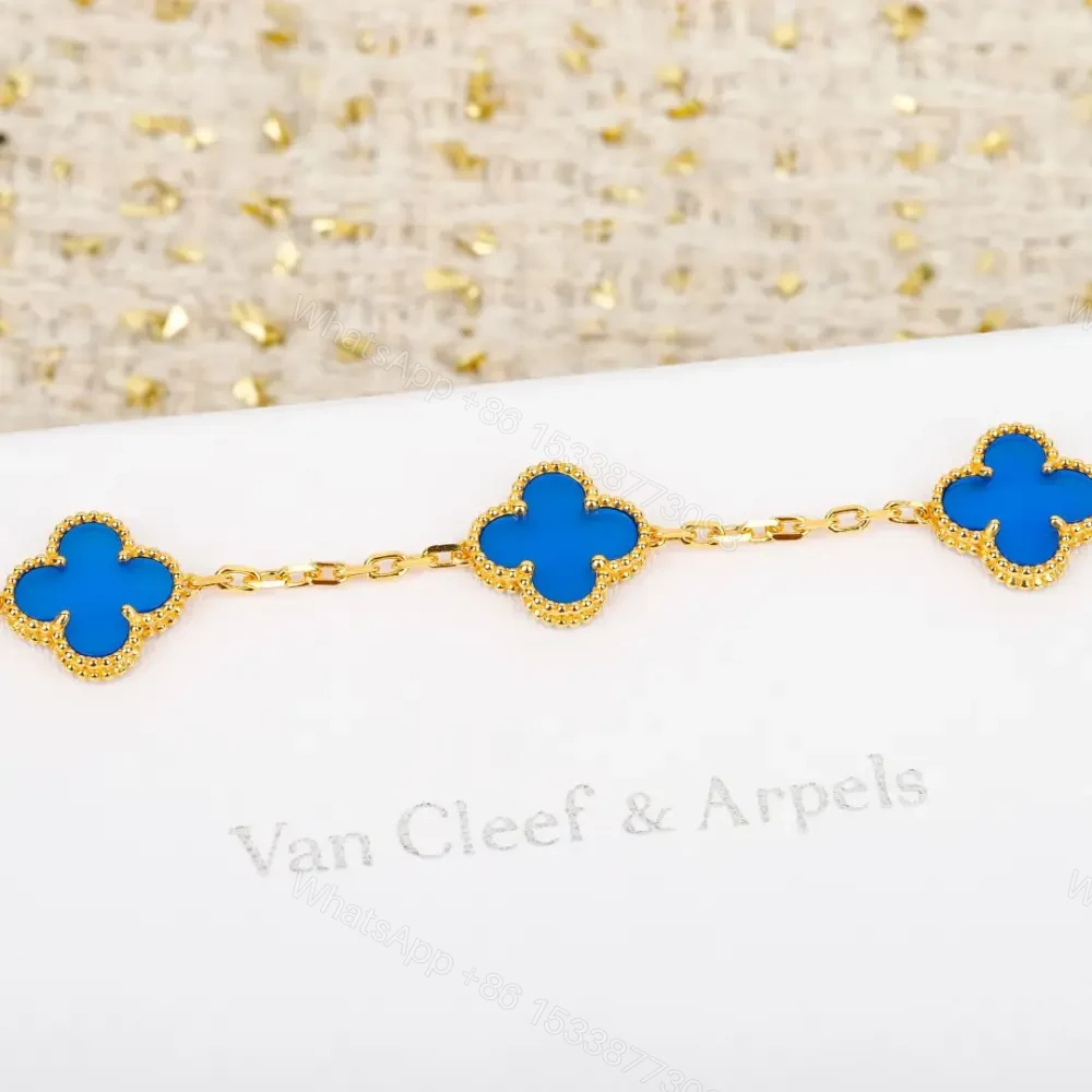 View 2 of 高仿首飾VanCleef&Arpels*RP34900五花四葉草藍金手鏈