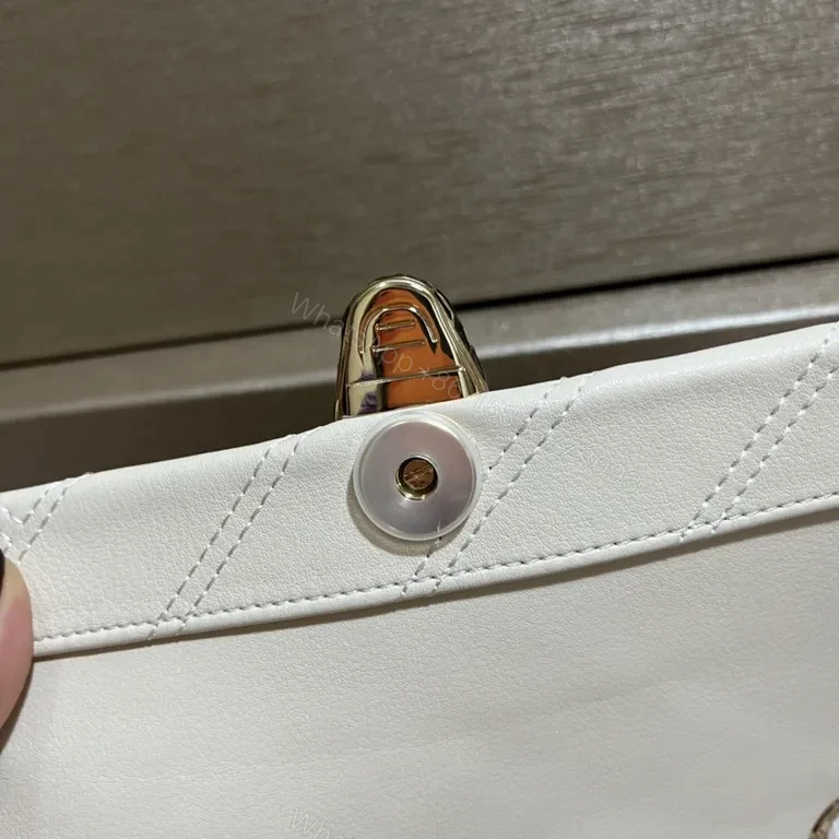 View 2 of Crisp White Leather Bag with Serpenti Clasp â€” BVLGARI Style