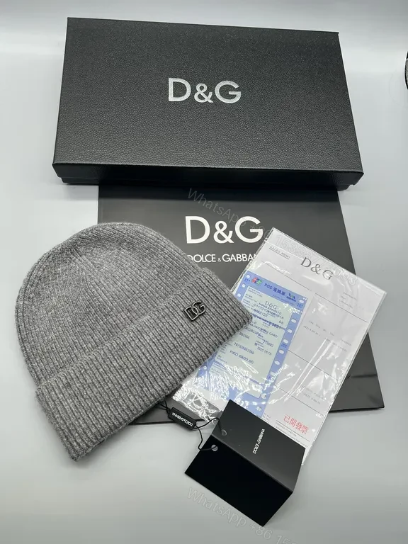 View 6 of Camel Wool-Blend Knit Beanie | D&G Logo, Rib Knit, Luxe Comfort