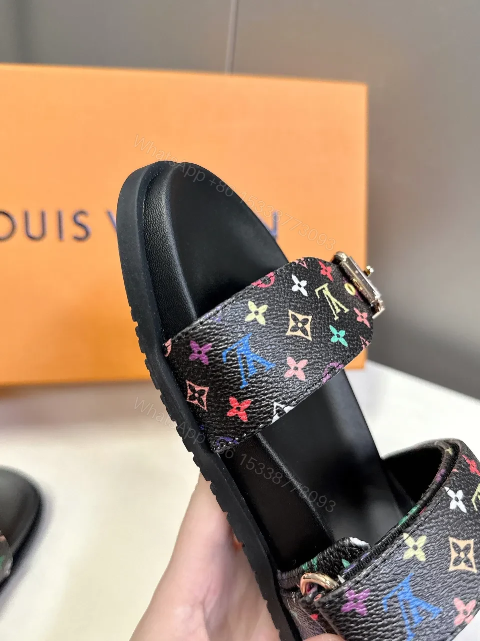 View 5 of Rainbow LV-Inspired Sandals: All-Day Comfort Luxury