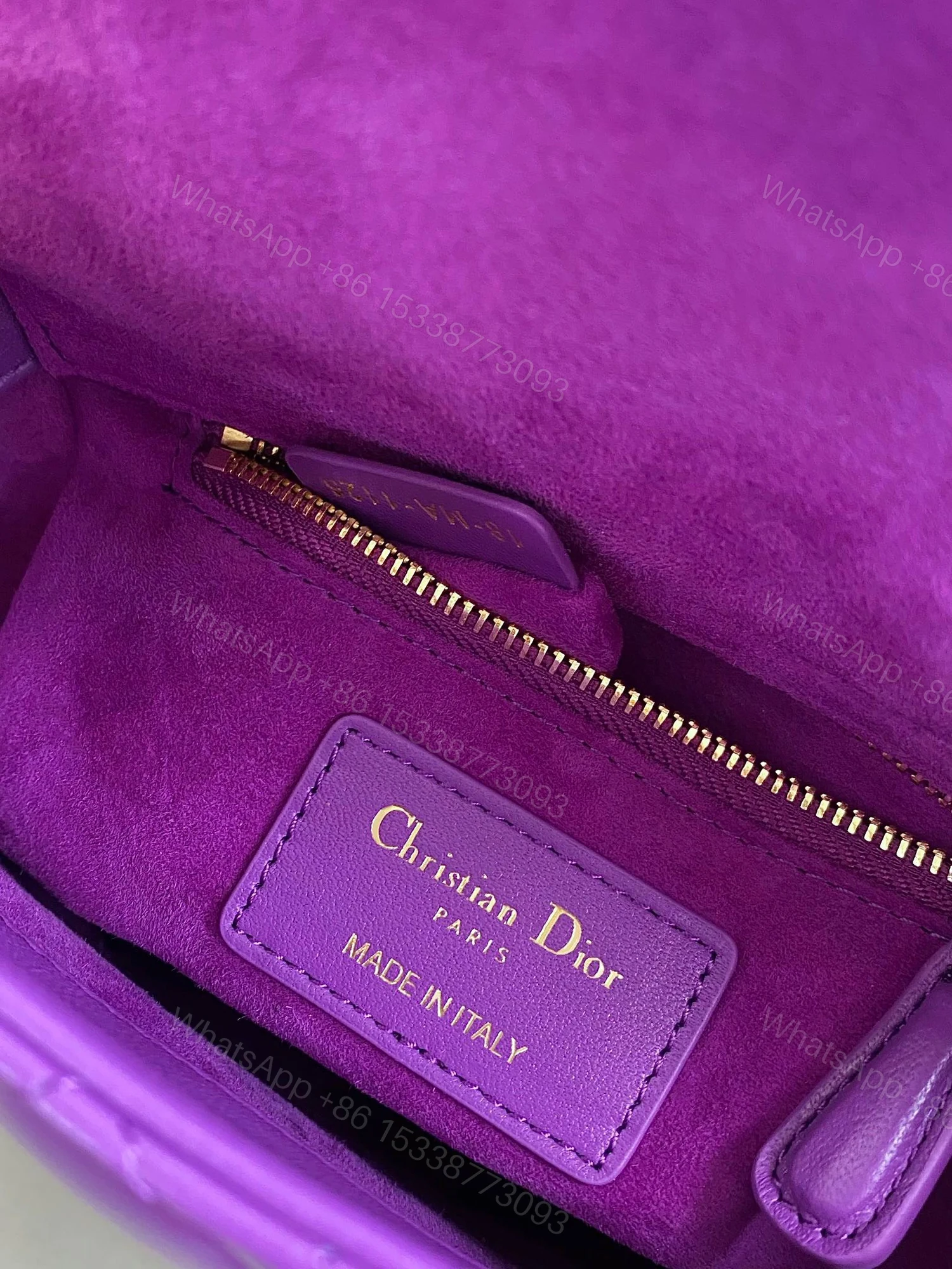 View 2 of Dior Lady Mini Super Quality Women’s Handbag Purple Cowhide 17cm