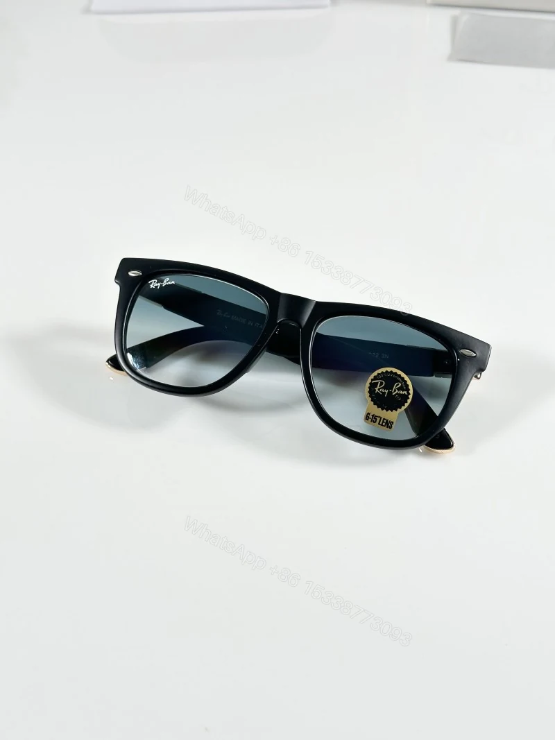 View 3 of First Copy Ray Ban 2140 Wayfarer Gold Black Blue Men’s Sunglasses Glass Quality