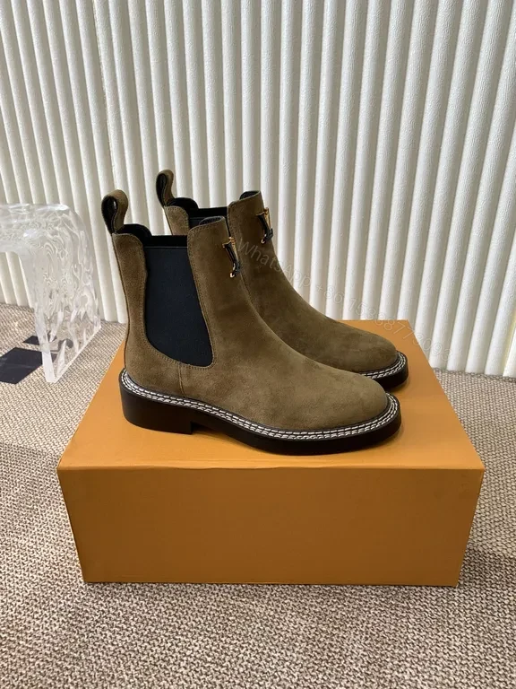 View 6 of Textured Chelsea Boot: Suede, LV Emblem, All-Weather Comfort