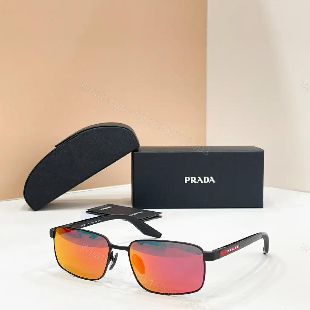 View 5 of Silver-Toned Metal Aviator Sunglasses with Gradient Lenses and Prada Logo