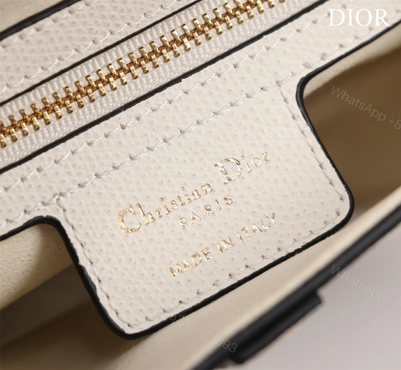 View 7 of Dior Saddle 11 Handbags White Color With Lock Yellow Gold 25x20x6.5cm