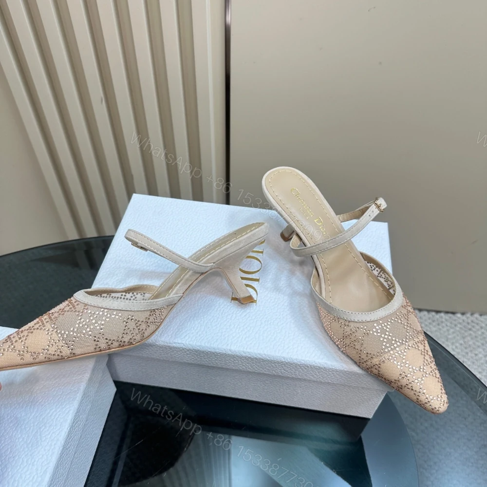 高仿Dior*Capture系列KCV299尖頭塔扣高踭鞋6.5CM裸色免檢版 — view 1