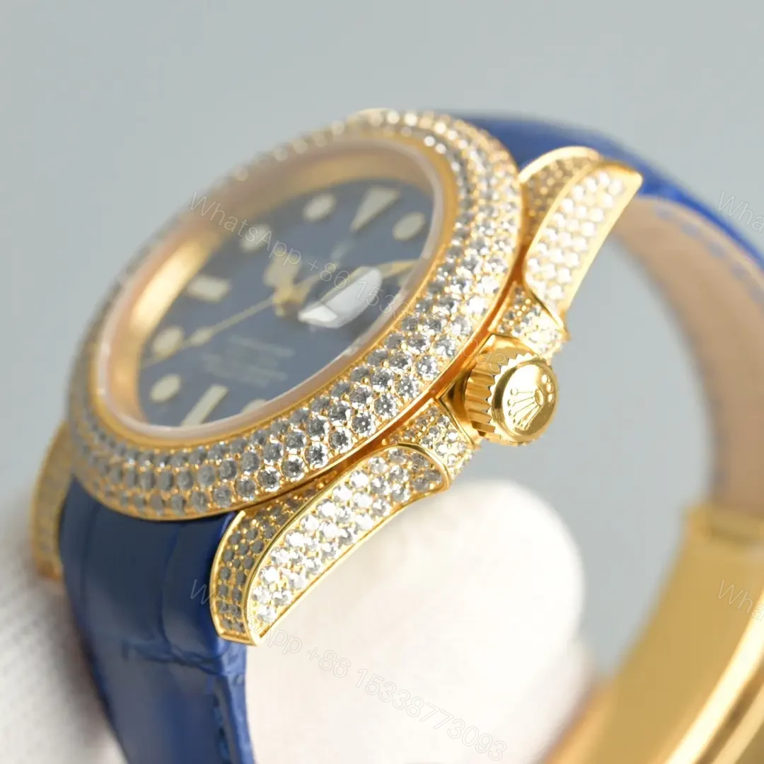 View 5 of Rolex Submariner Water Ghost Gold Diamond Collection Crocodile Leather Watch RLX-SUB-WG-GOLD-DIA-LEATHER