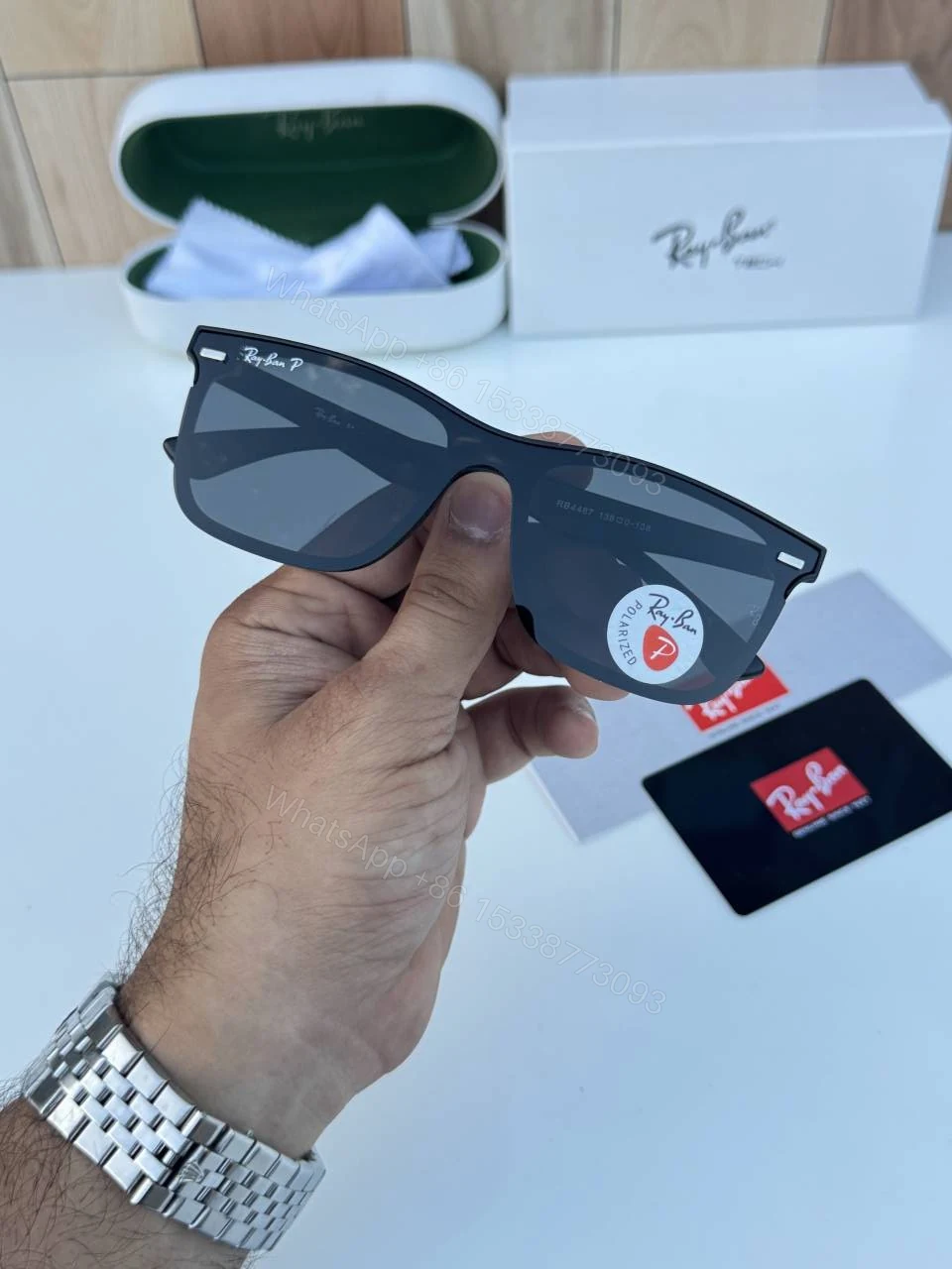View 3 of First Copy Ray Ban 4487 Black Premium Designer Sunglasses UV Protection Luxury Eyewear