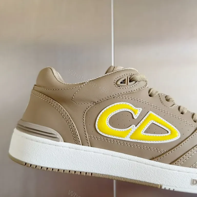View 3 of Chic Dior-Inspired Low-Top Sneakers, Neutral Palette