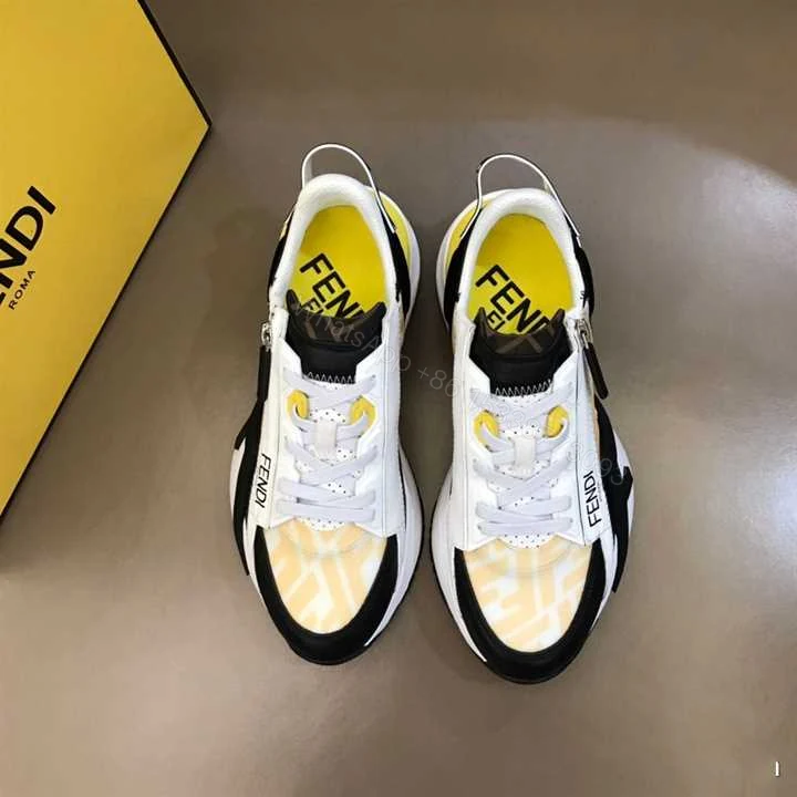 View 5 of FENDI FLOW YELLOW NYLON LOW TOPS SNEAKERS – FD01