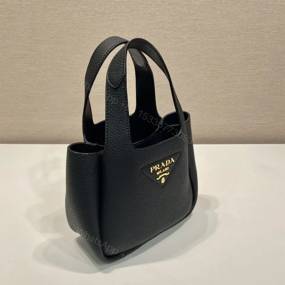 View 4 of 高仿Prada*Tote系列1BA349徽標手提包金扣黑色Mini免檢版