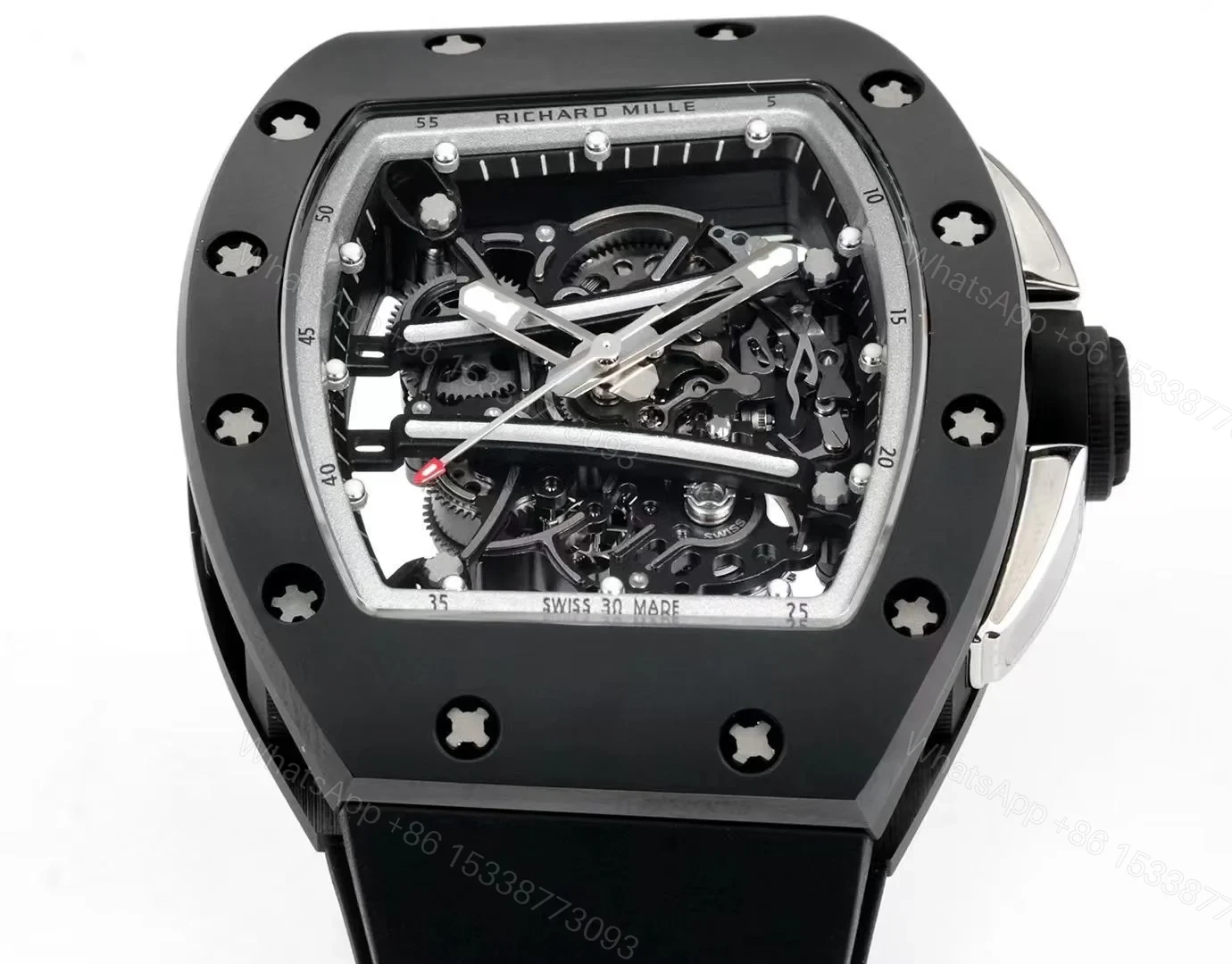 View 4 of Richard Mille RM61-01 Watch TZP-N Zirconia Ceramic NTPT Carbon Fiber Case Skeleton Dial RMUL2 Manual Winding Movement Yellow Green Suspended Bridge Sports Edition RM61-01-ZC-NTPT-YG-RMUL2
