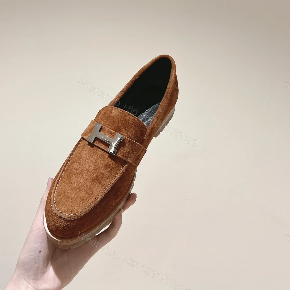 View 9 of 高仿Hermes*H222054ZA3羊京料樂福鞋棕色免檢版