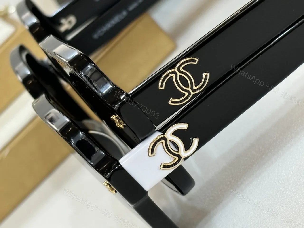 View 2 of Boldly Sophisticated Sunglasses: Oversized Tortoise Frames with Chanel Detailing