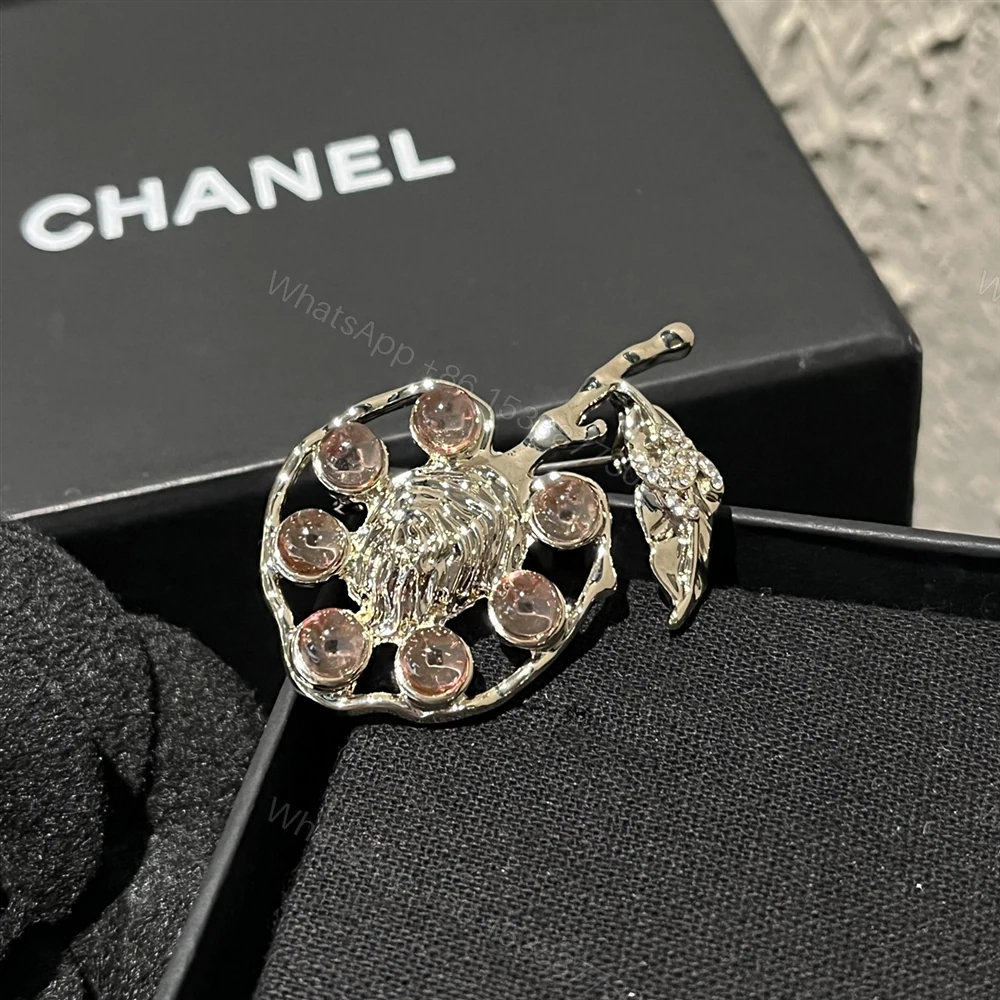 View 2 of Chanel Brooch Metal Glass And Strass Gold Pink