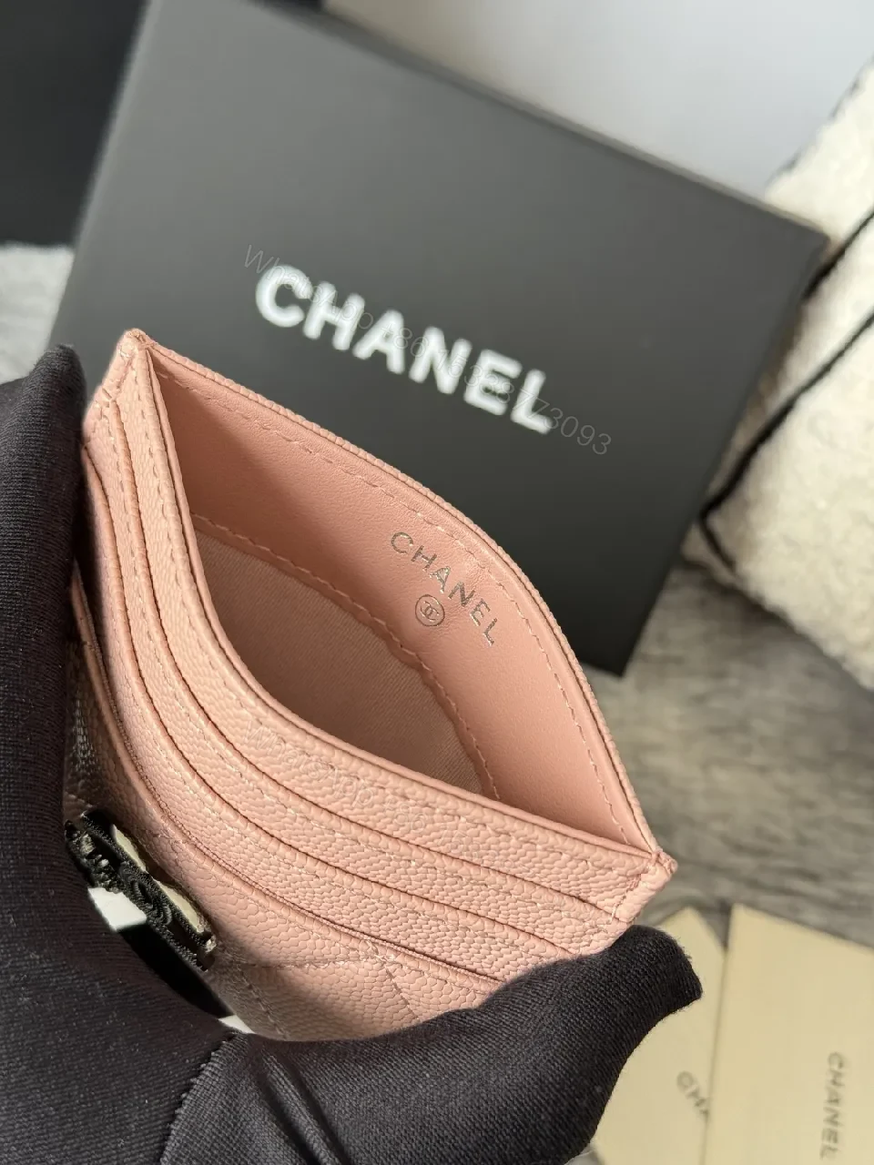View 5 of Pink Quilted Cardholder: Compact Luxury Leather