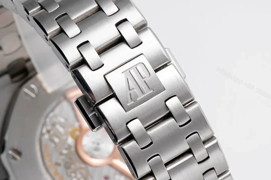 View 9 of JF Factory Audemars Piguet Royal Oak Offshore Stainless Steel Bracelet Watch with Black Dial and 4404 Chronograph Movement