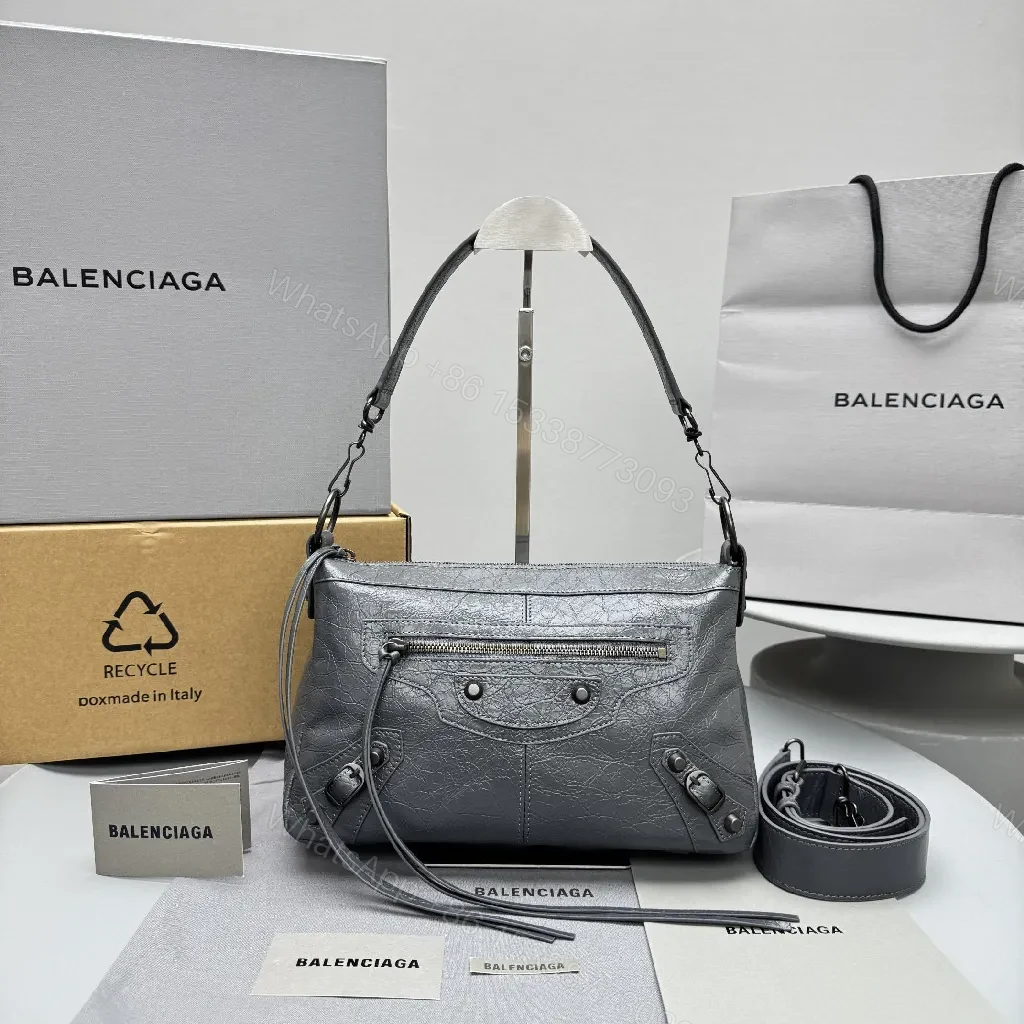 Textured Leather Luxe Bag: Structured, Gunmetal Hardware Carryall — view 1