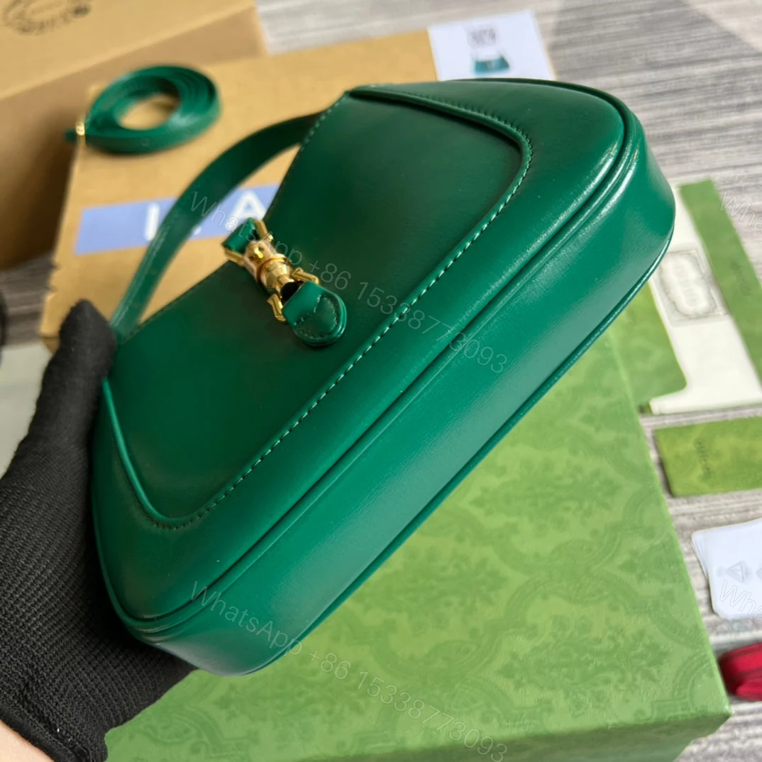 View 8 of GG JACKIE MINI 19 SHOULDER BAG IN GREEN FOREST CALFSKIN