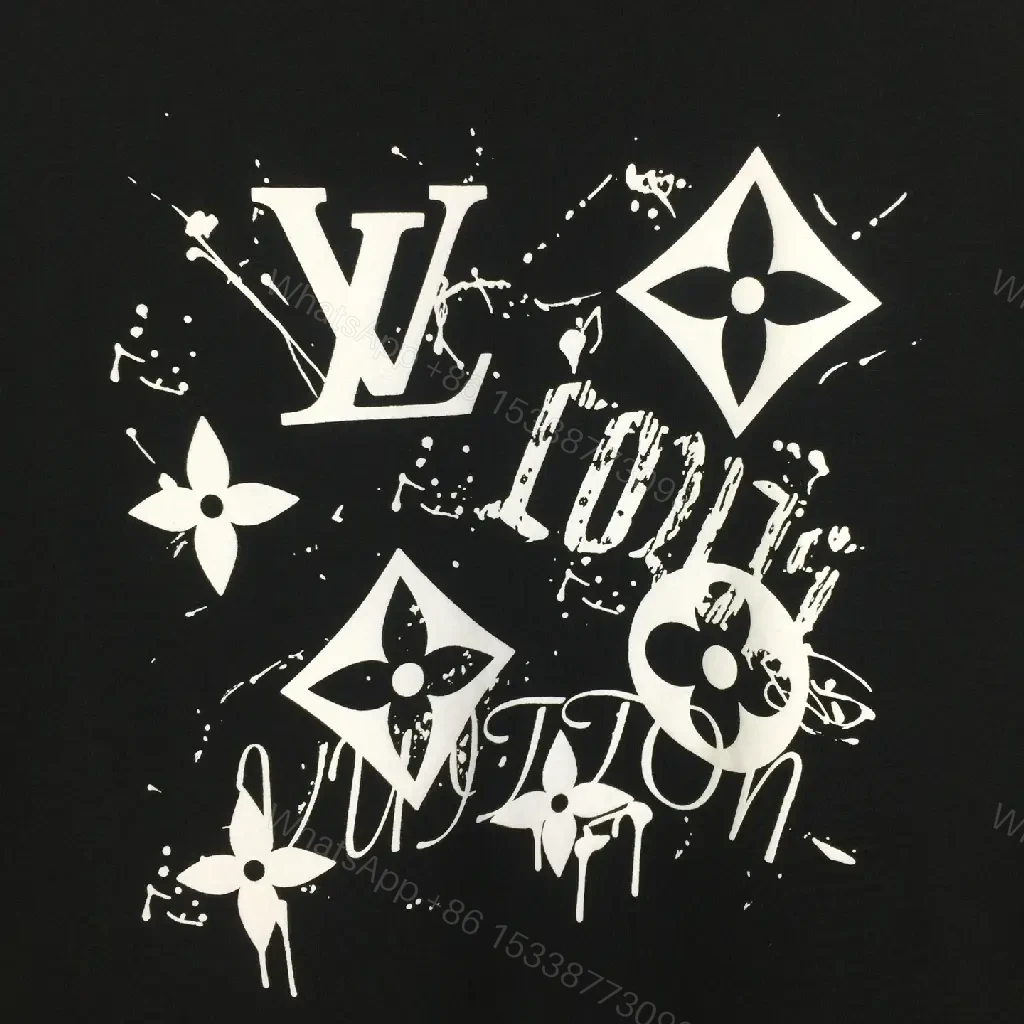 View 5 of Black Cotton Graphic Tee: Streetwear Luxe Statement Top