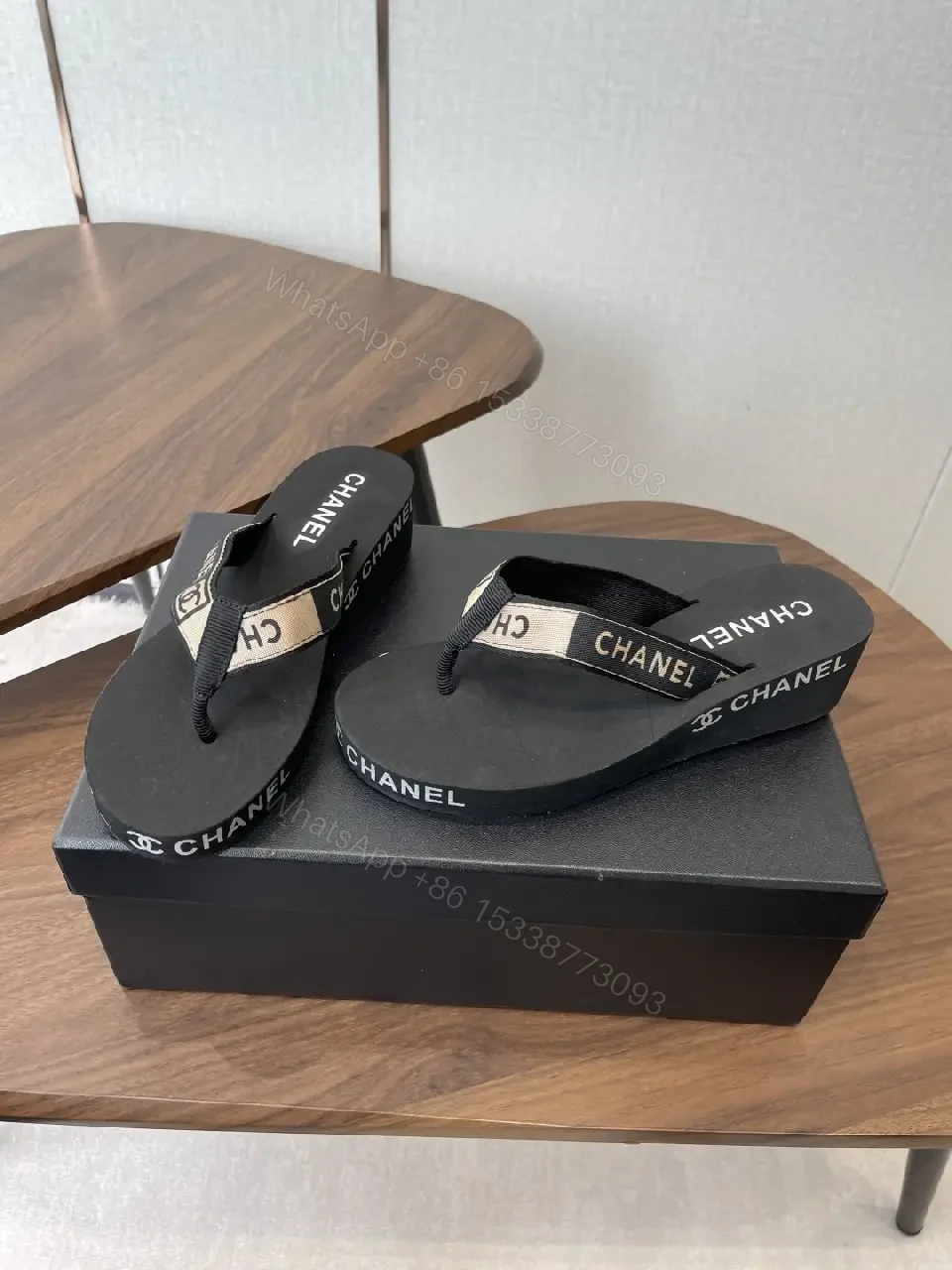 View 9 of Black Synthetic Ribbon Sandals - Luxe, Comfortable, Minimalist Slip-On