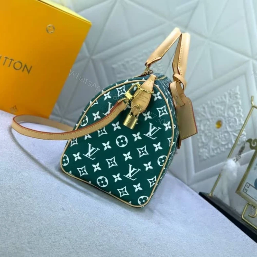 View 4 of Louis Vuitton Design On The Catwalk Speedy P9 Bandoulière Bag Green 30Cm