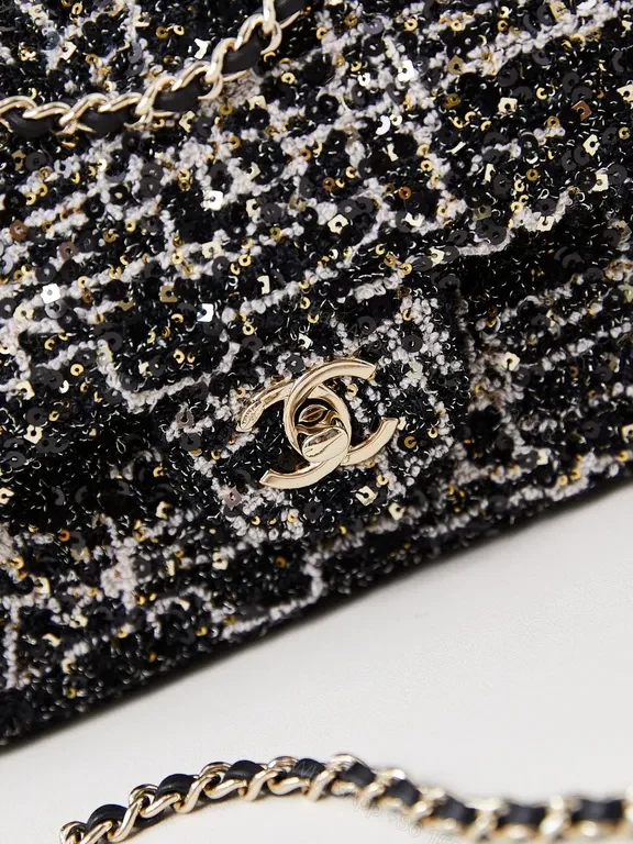 View 2 of Chanel-Inspired Black Tweed Mini Shoulder Bag: Luxe, Compact