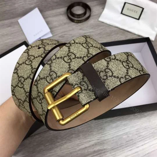 View 3 of GUCCI TIGER PRINT GG SUPREME BELT – B40