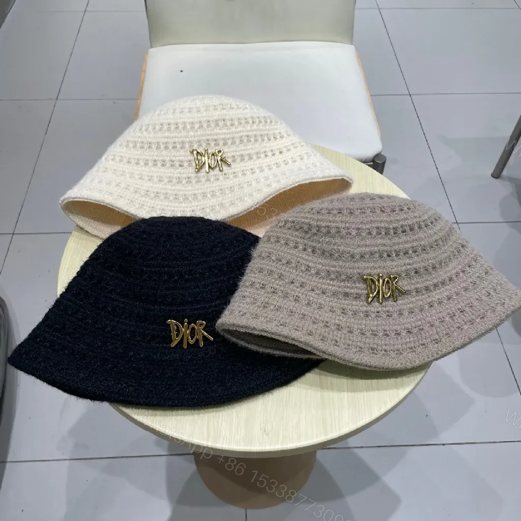 View 6 of Black Knit Bucket Hat with Gold Emblem, Premium Texture, Everyday Luxury