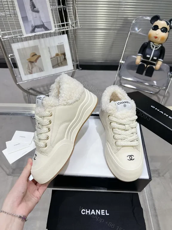 View 6 of Premium Cozy-Side Winter Sneakers: Chanel-Inspired Comfort