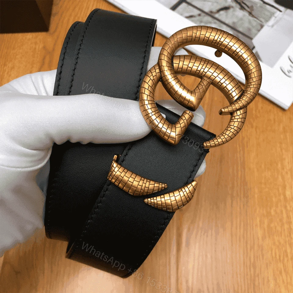 View 4 of GUCCI LEATHER BELT WITH DOUBLE G BUCKLE – B11
